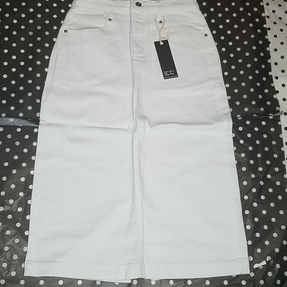 JC&JQ Premium Stretch Jeans White Denim Skirt - Picture 2 of 10